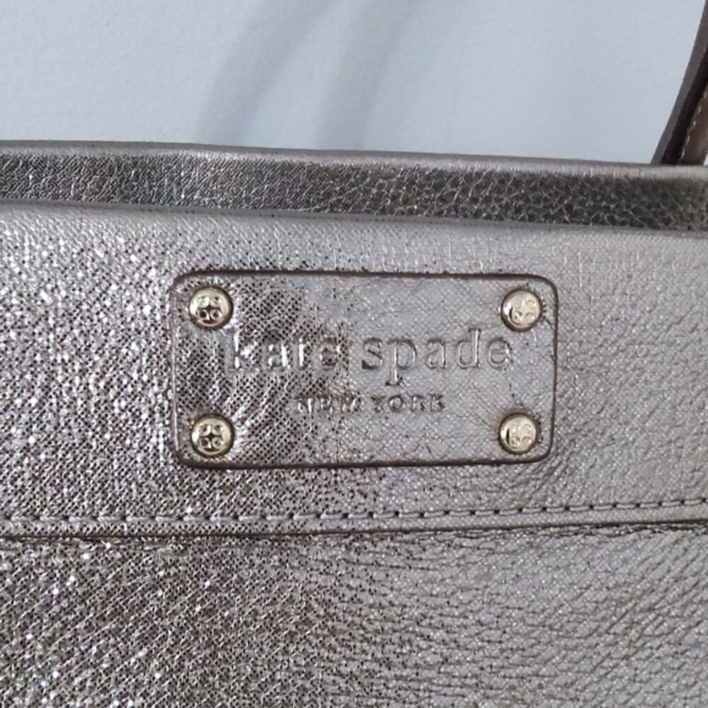 Kate Spade Cheltenham Y2K metallic Addison satchel vintage EUC - Picture 2 of 11